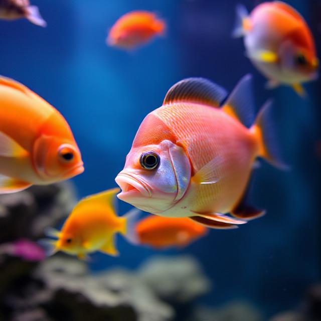 Fishes feeding